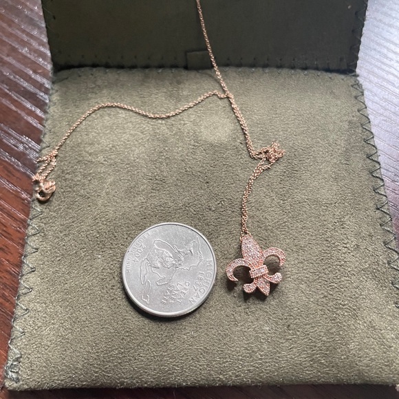 Effy 14K Rose Gold Fleur de Lis Necklace - Picture 7 of 7